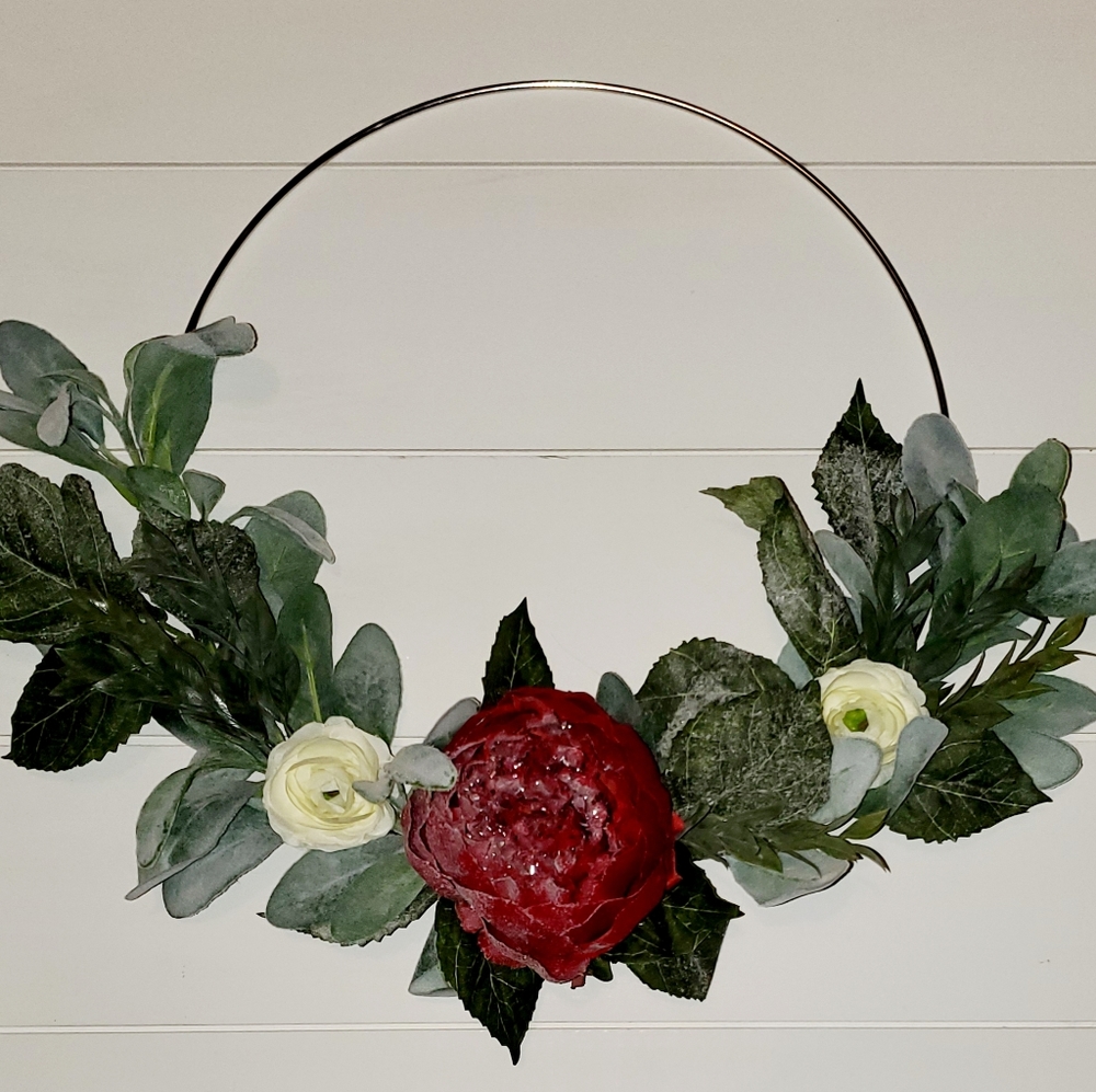 Metal hoop wreath